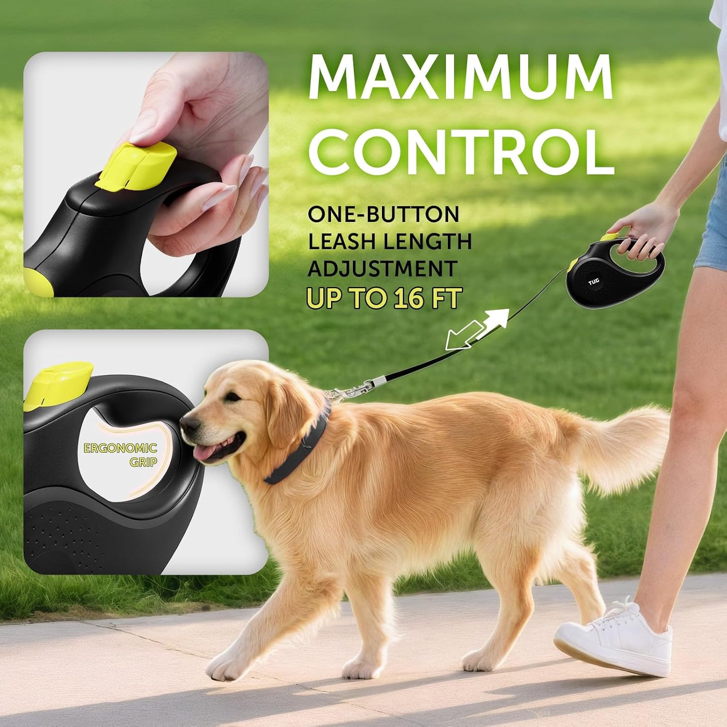 360° Tangle-Free Retractable Dog Leash