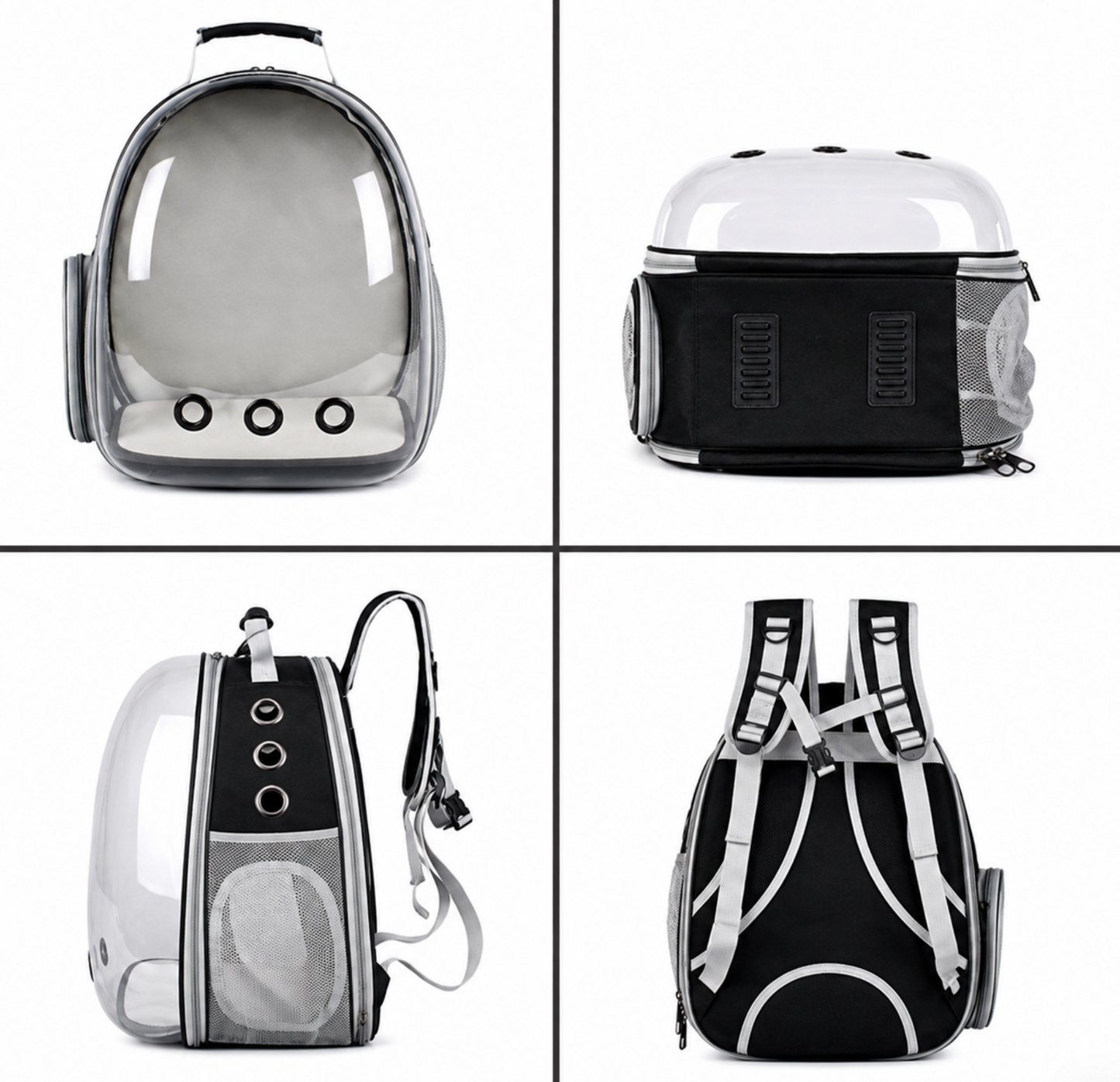 Expandable Cat Backpack Carrier with Bubble Window, Suitable for Pets up to 12 lbs, Ideal for Cats, Bunnies, and Small Puppies