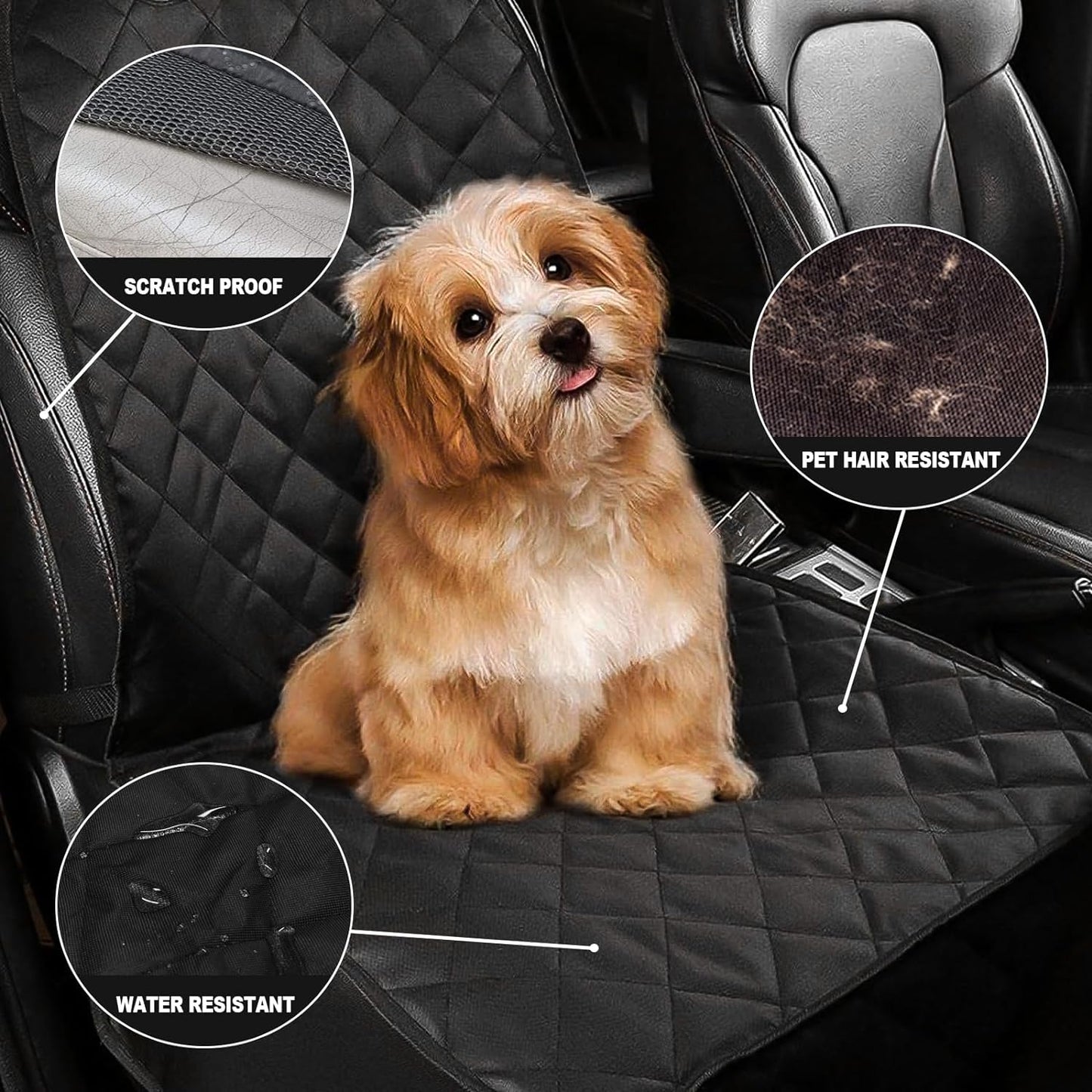 Premium Waterproof Dog Seat Cover for Cars, Trucks & SUVs - Heavy Duty 600D Oxford, Scratchproof & Nonslip with Side Flaps - Ultimate Pet Protection for Your Vehicle