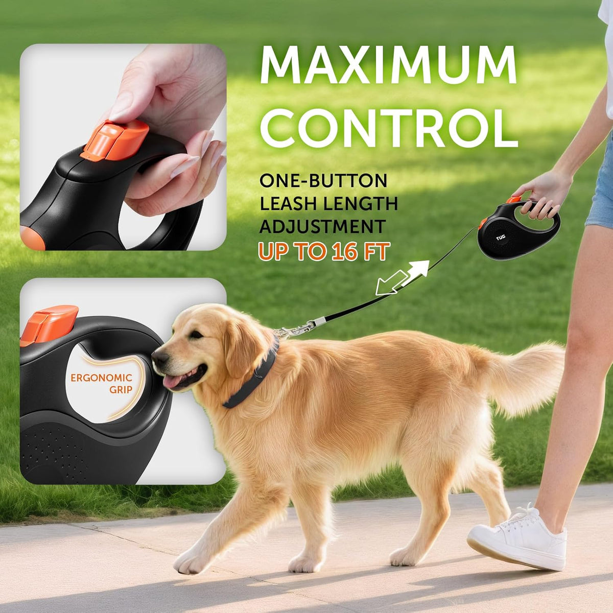 360° Tangle-Free Retractable Dog Leash