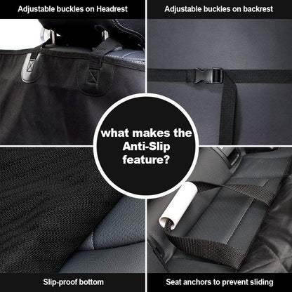 Premium Waterproof Dog Seat Cover for Cars, Trucks & SUVs - Heavy Duty 600D Oxford, Scratchproof & Nonslip with Side Flaps - Ultimate Pet Protection for Your Vehicle