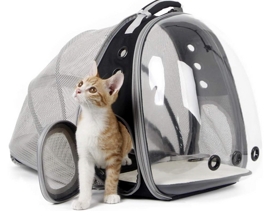 Expandable Cat Backpack Carrier with Bubble Window, Suitable for Pets up to 12 lbs, Ideal for Cats, Bunnies, and Small Puppies