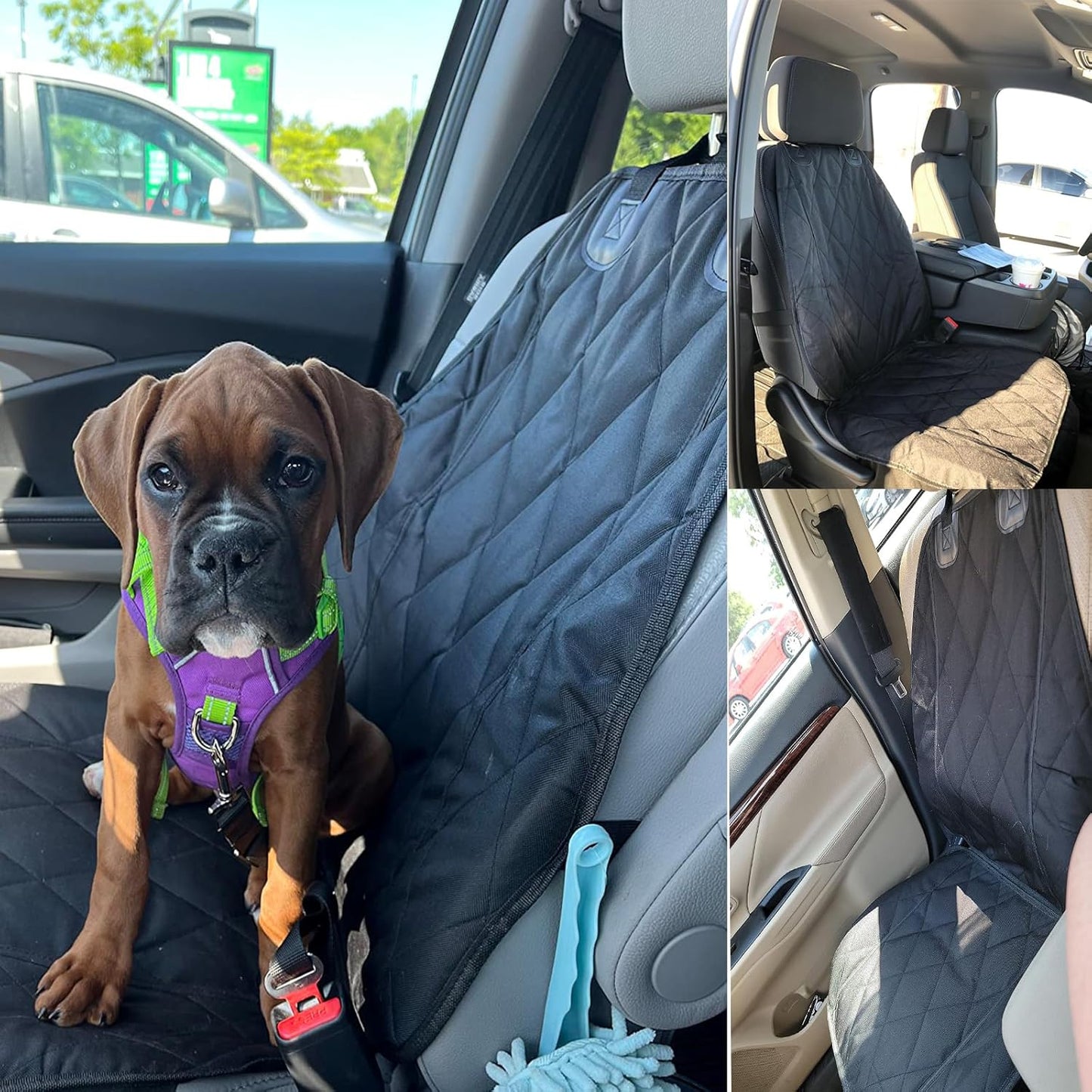 Premium Waterproof Dog Seat Cover for Cars, Trucks & SUVs - Heavy Duty 600D Oxford, Scratchproof & Nonslip with Side Flaps - Ultimate Pet Protection for Your Vehicle