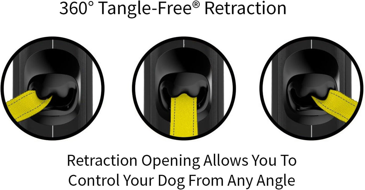 360° Tangle-Free Reflective Retractable Dog and Cat Leash | 10 Ft Durable Nylon Tape