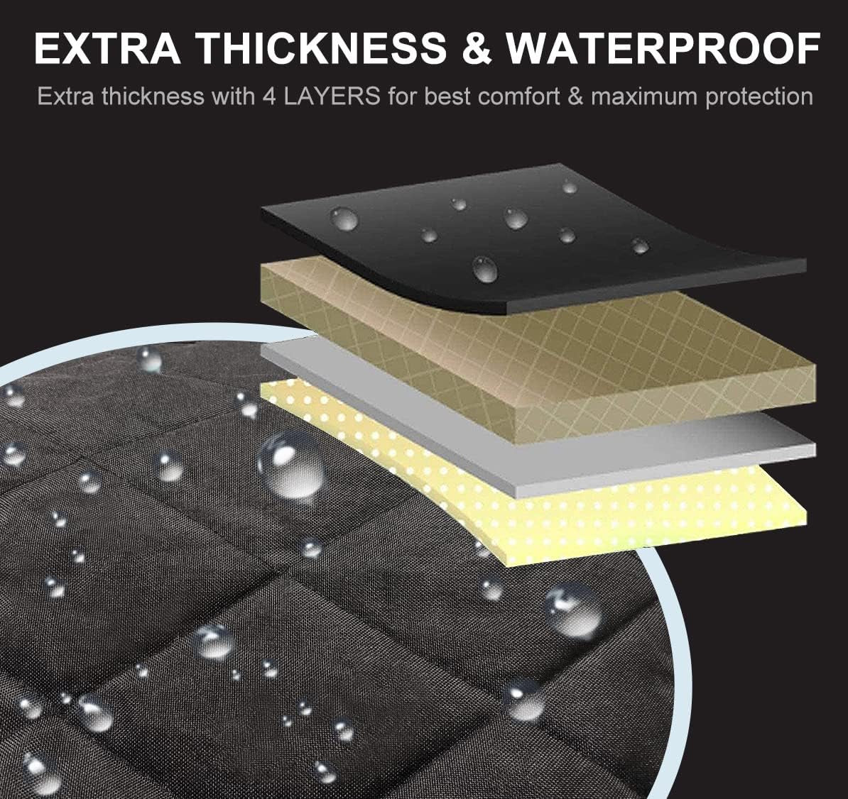 Premium Waterproof Dog Seat Cover for Cars, Trucks & SUVs - Heavy Duty 600D Oxford, Scratchproof & Nonslip with Side Flaps - Ultimate Pet Protection for Your Vehicle