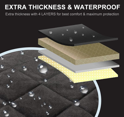 Premium Waterproof Dog Seat Cover for Cars, Trucks & SUVs - Heavy Duty 600D Oxford, Scratchproof & Nonslip with Side Flaps - Ultimate Pet Protection for Your Vehicle